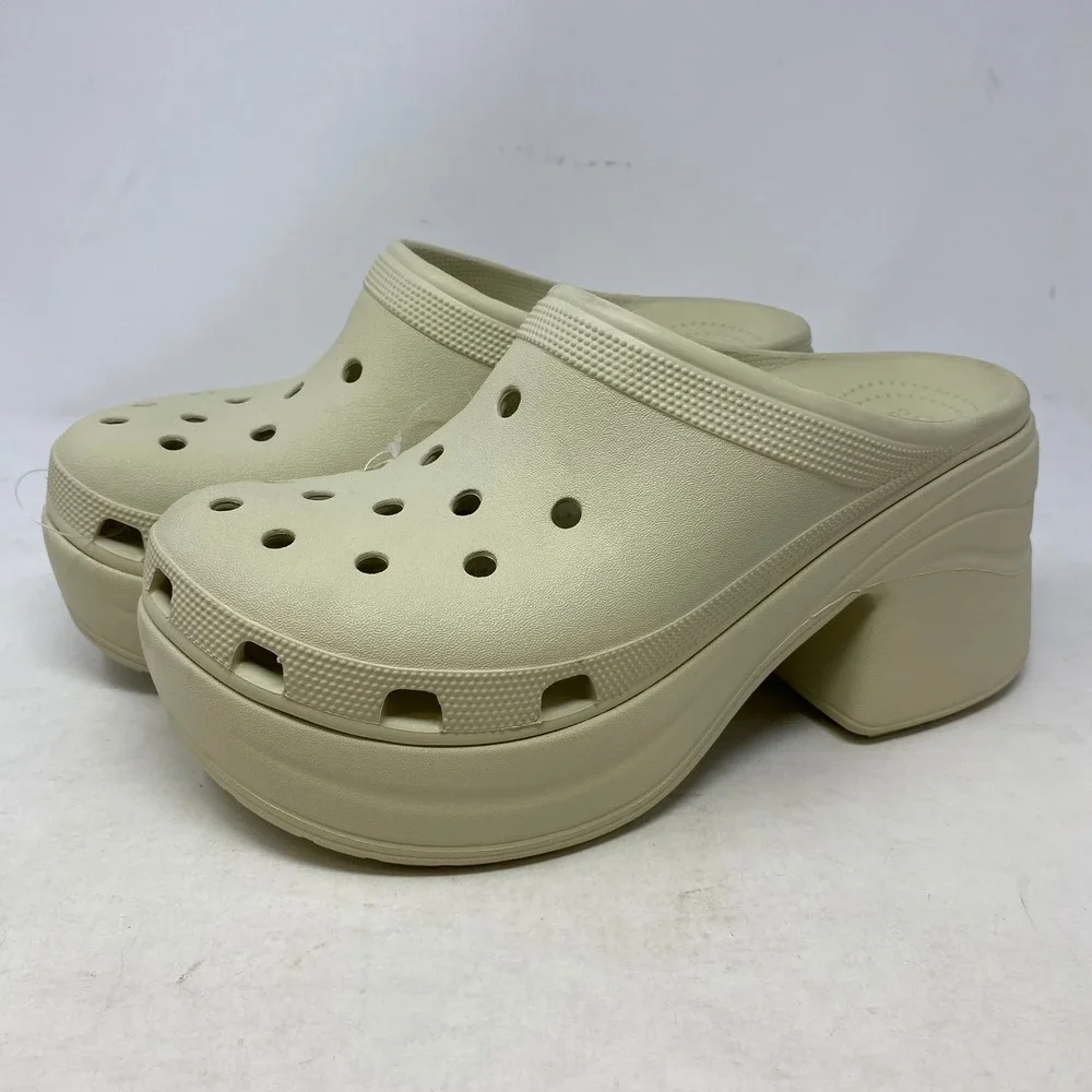 Crocs Siren Clog Bone Platform High Block Heel‎ Mens 10 Womens 12 208547